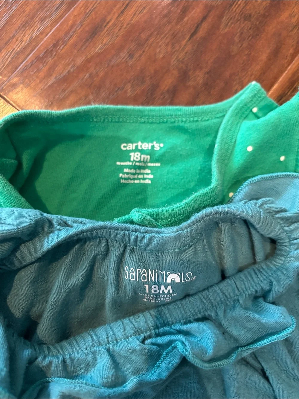 Baby Green Butterfly Romper + Teal Bodysuit Set